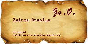 Zsiros Orsolya névjegykártya